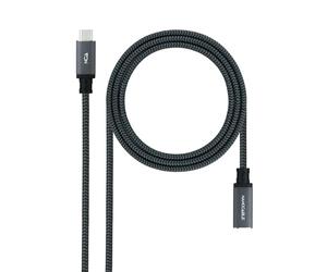 NANOCABLE 10.01.4500-COMB - Cavo USB 3.2 GEN2X2 100 W 4K/60 Hz, USB-C/M-USB-C/H, nero/grigio, 0,5 m