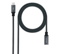 NANOCABLE 10.01.4501-COMB - Cavo USB 3.2 GEN2X2 100 W 4K/60 Hz, USB-C/M-USB-C/H, nero/grigio, 1 m