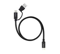 NANOCABLE 10.01.4801 - Cavo USB-C 3.2 Gen2 10 Gbps 60W, 4K 60Hz, USB-C + USB-A maschio verso USB-C maschio, Nero, 1 m