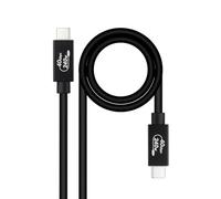 NANOCABLE 10.01.5001 - USB 4 Gen 3x2 40Gbps 5A/240W, da USB-C a USB-C, compatibile con Thunderbolt 3 e Thunderbolt 4, fino a 8K a 60Hz, Nero, 1 metro