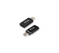 NANOCABLE 10.02.0014 - Adattatore da Micro USB a USB-C, da Micro B Maschio a USB-C Femmina, Colore Nero