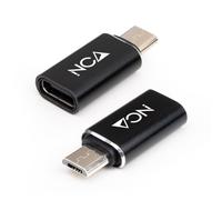 NANOCABLE 10.02.0014 - Adattatore da Micro USB a USB-C, da Micro B Maschio a USB-C Femmina, Colore Nero
