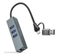 Nanocable 10.03.0412 replicatore di porte e docking station per laptop Cablato USB 3.2 Gen 1 (3.1 Gen 1) Type-C Grigio