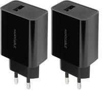 NANOCABLE 10.10.2004 - Caricatore USB, 5V/2.1A, compatibile con smartphone, tablet, cuffie, console di gioco, colore nero (Confezione da 2)