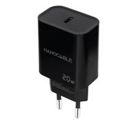 NANOCABLE 10.10.2006 - Caricatore USB-C PD 20 W, ricarica rapida e compatta, compatibile con smartphone e tablet, colore nero
