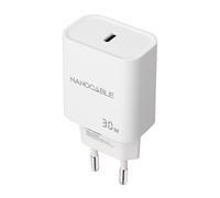 NANOCABLE 10.10.2009 - Caricatore USB-C PD 30 W, ricarica rapida e compatta, compatibile con smartphone e tablet, colore bianco
