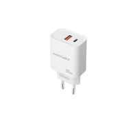 NANOCABLE 10.10.2011 - Caricatore USB-C PD e USB-A QC 30 W, doppia porta per ricarica rapida, compatto e compatibile, colore bianco
