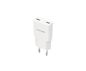 NANOCABLE 10.10.2023 - Caricatore 2xUSB-C/PD 20W, Bianco