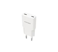 Caricabatterie Nanocable 2xUSB-C/PD 30W Bianco Ricarica Rapida PPS Interno
