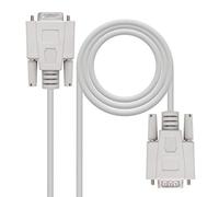 NANOCABLE 10.14.0202 - Cavo seriale RS232 per stampante e comunicazioni, DB9/M-DB9/H, maschio-femmina, beige, 1.8 mts