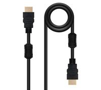 Nanocable 10.15.1803 - Cavo Ethernet Hdmi V 1.4 ad Alta Velocità con Ferrite/Hec, A/M-A/M, Maschio-Maschio, Nero, 3 mts
