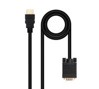 Nanocable 10.15.4348 cavo e adattatore video 1,8 m HDMI tipo A (Standard) VGA (D-Sub) Nero