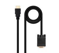 NANOCABLE 10.15.4348 - Cavo convertitore da HDMI a VGA, HDMI maschio a VGA maschio, Nero, 1,8 m