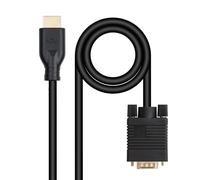 NANOCABLE 10.15.4602 - Cavo convertitore VGA/M a HDMI/M, Nero, 1,8 m