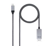 Nanocable 10.15.5002 cavo e adattatore video 1,8 m USB tipo-C DisplayPort Alluminio, Nero
