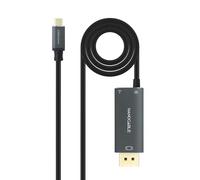 NANOCABLE 10.15.5012 - Cavo convertitore USB-C a DisplayPort V1.4 8K 60Hz con USB-C PD 100W, alluminio, 1,8 m