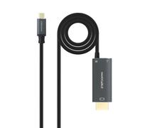 NANOCABLE 10.15.5182 - Cavo convertitore USB-C a HDMI V2.1 8K 60Hz con USB-C PD 100W, alluminio, 1,8 m