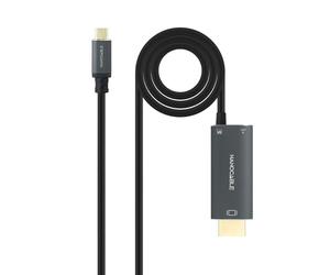 NANOCABLE 10.15.5182 - Cavo convertitore USB-C a HDMI V2.1 8K 60Hz con USB-C PD 100W, alluminio, 1,8 m