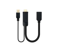 Nanocable 10.16.0205 cavo video e adattatore 0,2 m HDMI + USB Type-A DisplayPort Nero - Nouvo