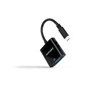 NANOCABLE 10.16.4101-BK - Convertitore da USB-C a VGA, USB-C/M-VGA/H, plastica, Nero, 10 cm