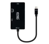 Nanocavo USB-C a VGA/DVI/HDMI Convertitore USB-C/M-VGA/H-DVI/H-HDMI/H Nero 10 cm