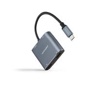 NANOCABLE 10.16.4305 - Convertitore da USB-C a 2xHDMI/USB2.0/PD 15 cm, colore Grigio