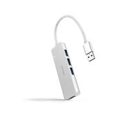 NANOCABLE 10.16.4602 - Hub USB-A 3.0 a 4xUSB3.0, USB-A/M-USB 3.0/F, Alluminio, Colore Argento, 18 cm