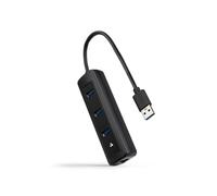 NANOCABLE 10.16.4604 - Hub USB-A 3.0 a 3xUSB-A 3.0 + RJ45, USB-A/M- USB-A/M-RJ45/F, Nero, 15 cm