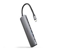 NANOCABLE 10.16.4608 - Hub USB-C 8 in 1, Convertitore USB-C 3.1 a 2xUSB-A 3.0 + 3xUSB-C 3.0 + USB-C PD + HDMI 4K@60Hz + Jack Audio 3.5 mm, Alluminio, Grigio, 18 cm