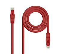 Nanocable 10.20.1800-R - Cavo di rete Ethernet RJ45 LSZH Cat. 6A UTP, AWG24, rame 100%, non-allogeno,rosso, tubo da 0.5 mts