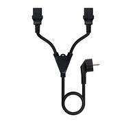 NANOCABLE 10.22.0100-L300 - Cavo di Alimentazione Biforcato, 1 Connettore Schuko CEE7/7 Maschio a 2 Connettori C13 Femmina, Nero, 3 m