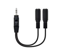 Cavo audio stereo Nanocable Jack 3,5 mm maschio a 2x Jack 3,5 mm femmina 15 cm Nero