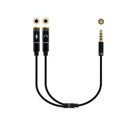 Cavo adattatore audio Nanocable Jack 3.5 4pin a 2xJack 3.5 3pin maschio/femmina 30 cm Nero