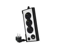 Nanocable 10.37.0013-BK prolunghe e multiple 1,5 m 3 presa(e) AC Interno Alluminio, Nero NEW