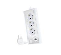 Nanocable 10.37.0013-W prolunghe e multiple 1,5 m 3 presa(e) AC Interno Alluminio, Bianco NEW