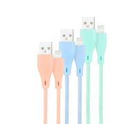 Nanocable 3 Mallet Mallet Pacco un maschio un lampo maschio - lunghezza 1 m - rosa, verde e blu colori