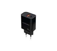 NANOCABLE 10.10.2012 - Caricatore USB-C PD e USB-A QC 30 W, doppia porta per la ricarica rapida, compatto e compatibile, colore nero