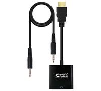 Nanocable Convertitore da HDMI a SVGA M/F+Audio Mini Jack Aux Nero 10.16.2001-BK