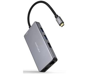 Nanocable Docking Hub 9 in 1 USB-C a HDMI/RJ45/USB 3.2/USB-C PD/lettore di schede