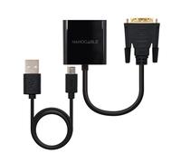 NANOCABLE DVI Converter 24+1 to VGA HDB15 M/H 0.10M Black 10.16.2008-BK