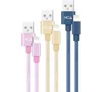Nanocable Pack 3 cavi mesh da USB 2.0 a Lightning maschio/maschio 1 m rosa/oro/blu