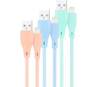 Nanocable Pack 3 cavi USB 2.0 a Lightning maschio/maschio 1 m rosa/blu/verde