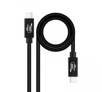 NANOCABLE 10.01.5001 - USB 4 Gen 3x2 40Gbps 5A/240W, da USB-C a USB-C, compatibile con Thunderbolt 3 e Thunderbolt 4, fino a 8K a 60Hz, Nero, 1 metro