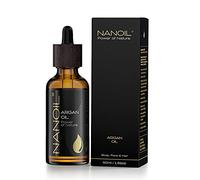 Nanoil Argan Oil - olio di argan naturale, spremuto a freddo e non raffinato per la cura di viso, corpo e capelli, 50 ml (1,7 US fl oz). Riparazione, protezione dal calore e antiossidazione