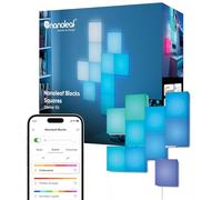 Nanoleaf Blocks Kit Iniziale | 10 Quadrati Illuminazione Diffusa Uniforme, Pannelli da Parete RGBW, Luci Led 16M Colori, Sincronia Musica e Schermo, Thread/WiFi Controllo App e Vocali (Alexa Apple)