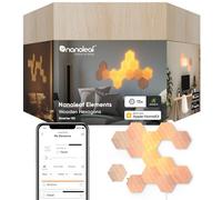 Nanoleaf Elements Starter Kit, 13 Esagoni Luminosi LED Effetto Legno Smart - Applique da Parete Interno Modulari, Luci Led Dimmerabile WiFi, Funziona con Alexa, Sincronia Musicale, Decorazioni Casa