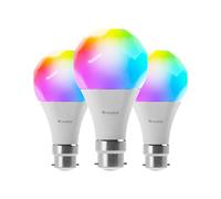 Nanoleaf Essentials 3 Lampadine LED B22 RGBW Smart e Dimmerabile - Luci Led 16M Colori Thread & Bluetooth, Funziona con Google Home Apple, Sincronia Musica e Monitor, Decorazioni Casa e Gaming