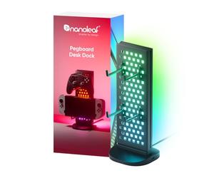 Nanoleaf Hub Luminoso per Gaming, Lampada Tavolo Intelligente RGB 3in1, Supporto Cuffie/Controller, Illuminazione Doppia Faccia, Dock USB-C, Sync Musica e Schermo via App, Luce Ambientale Gaming