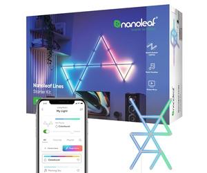 Nanoleaf Lines 60 Degrees Starter Kit, 15 Barre Luminose LED RGBW Smart e Modulari - Applique da Parete Interno Modulari, Luci Led 16M Colori WiFi, Funziona con Alexa, Sincronia Musica e Monitor