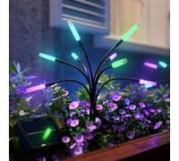 Nanoleaf Luci solari da giardino (2 pezzi) con telecomando, 8 LED multicolori bianco caldo, design a lucciola oscillante, impermeabile IP65, luci esterne ideali per vialetti, cortili e patio